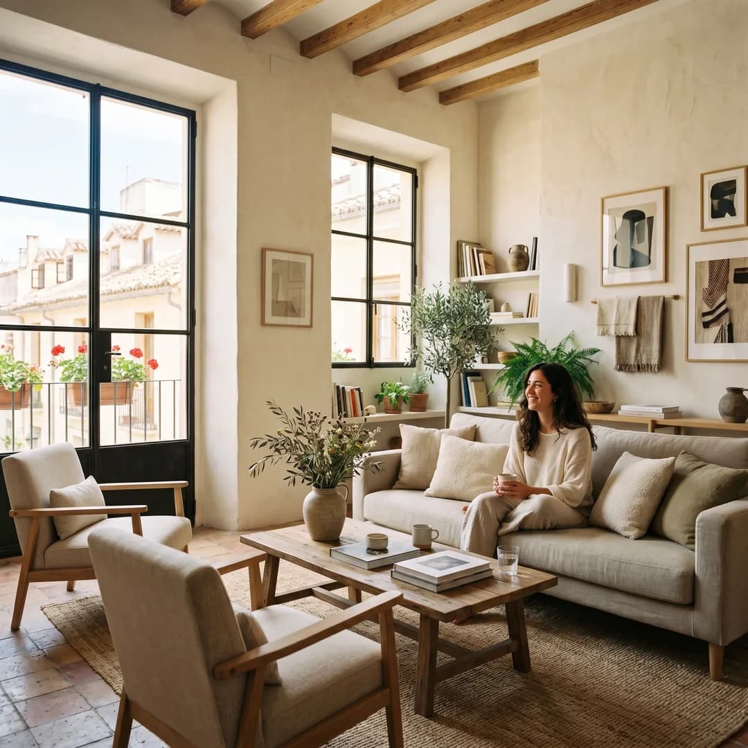 Living room staged to sell